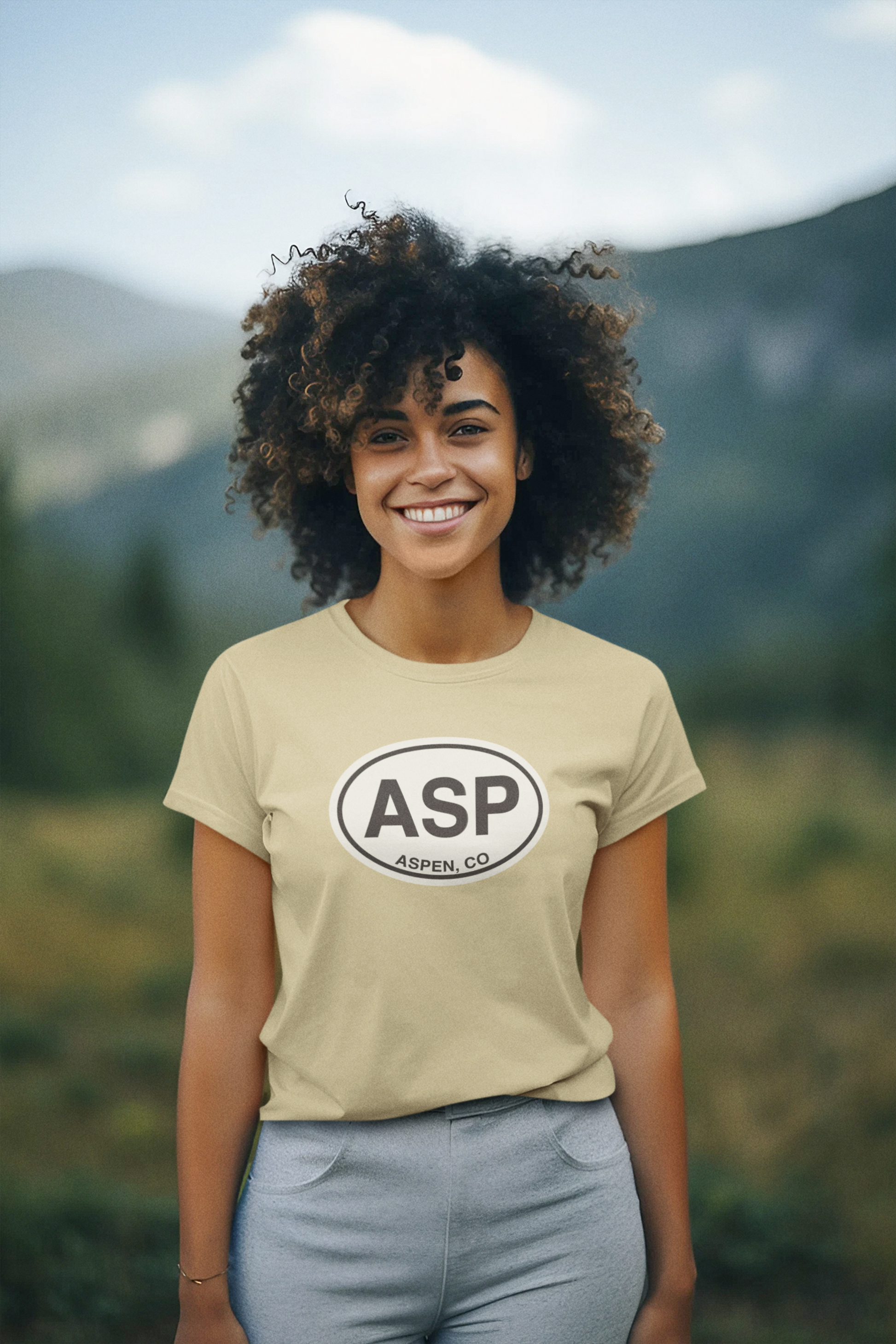 Women's T-Shirt with Aspen oval logo on front
