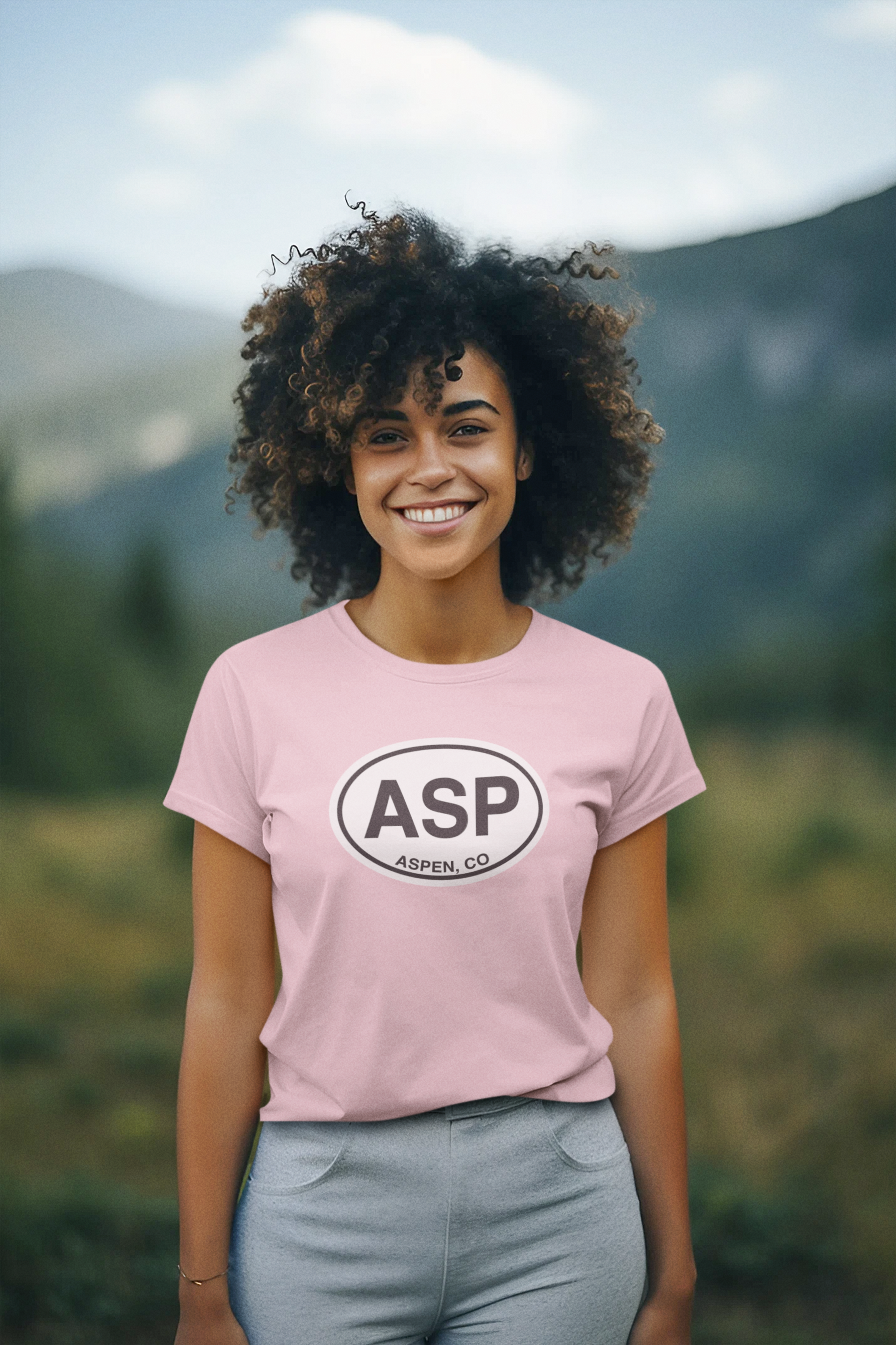 Women's T-Shirt with Aspen oval logo on front