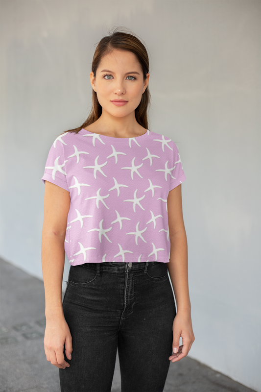 Stay Cool and Stylish: Summer Pink Crop Tees for Women - Trendy, Casual, and Comfortable!