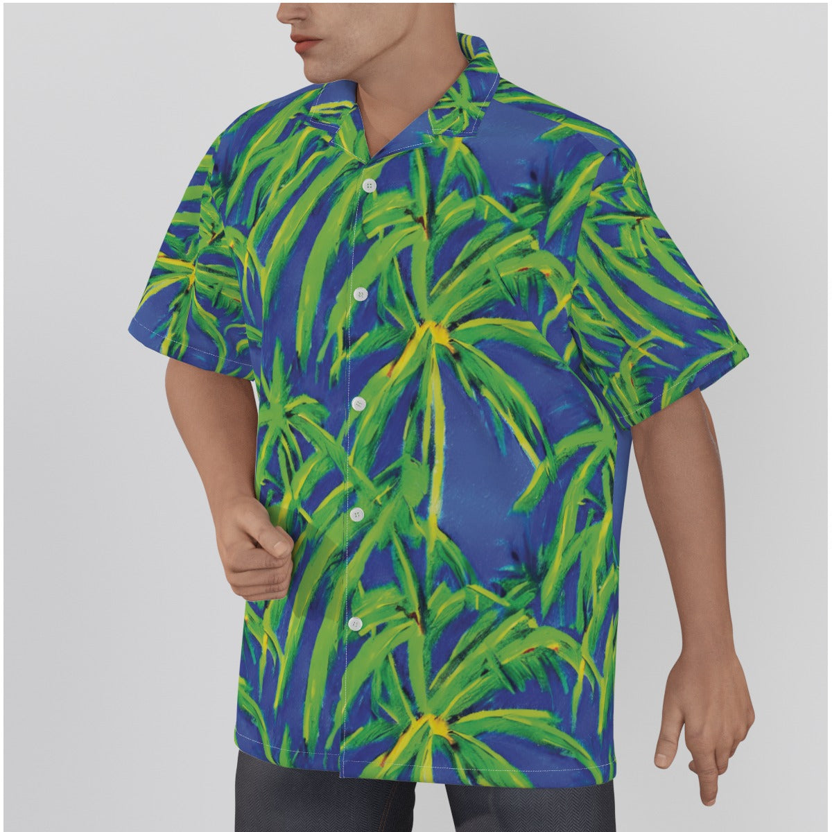 Tropical Lush Floral Palm Tree Men's Hawaiian Shirt