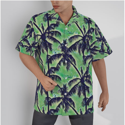 Lush Green Tropical Palm Tree Men's Hawaiian Shirt