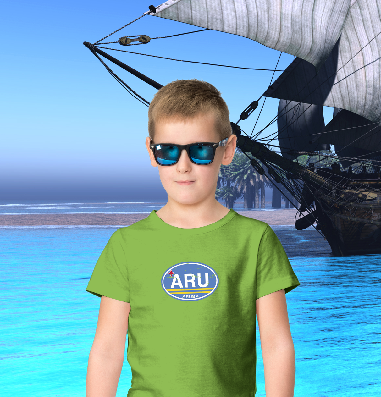 Aruba Flag Youth T-Shirt - My Destination Location