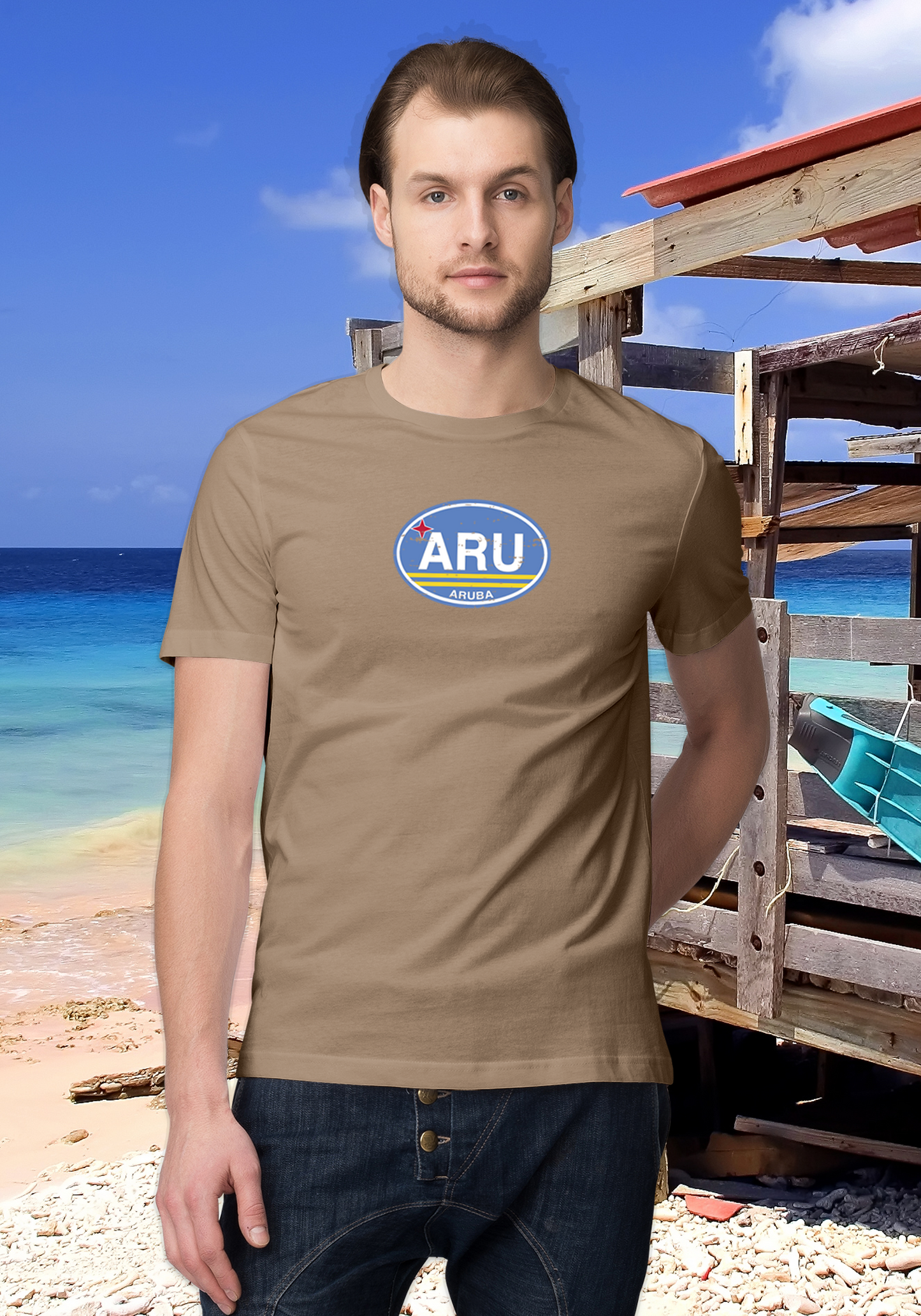 Aruba Men's Flag T-Shirt Souvenirs - My Destination Location