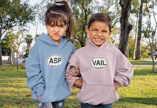 Aspen Youth Hoodie | Classic Oval Logo Youth Hoodie Souvenir Gift - My Destination Location