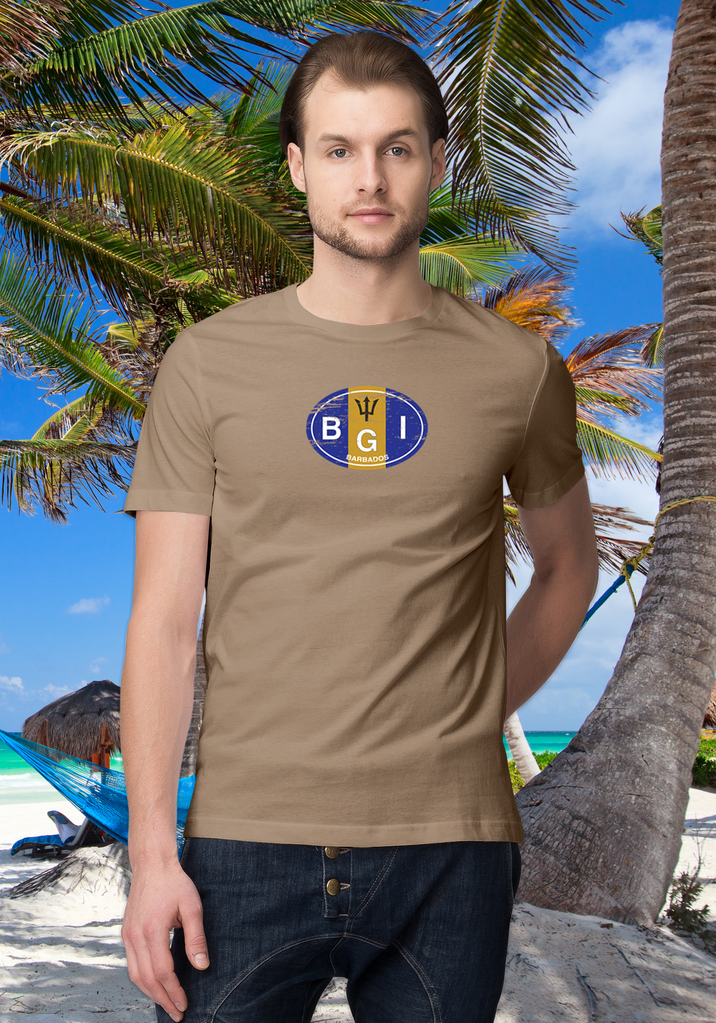 Barbados Men's Flag T-Shirt Souvenirs - My Destination Location