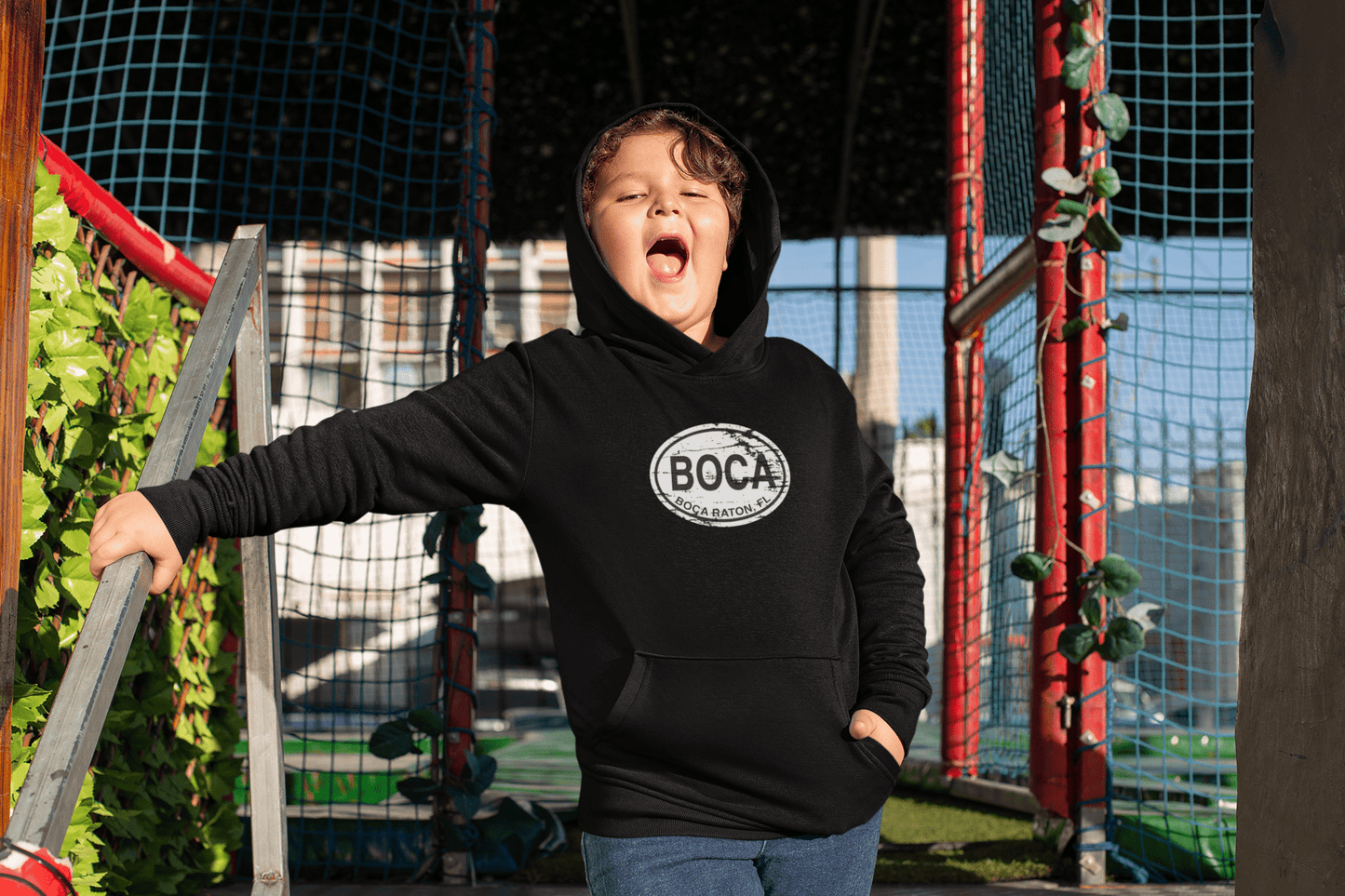 Boca Raton Youth Hoodie | Classic Oval Logo Youth Hoodie Souvenir Gift - My Destination Location