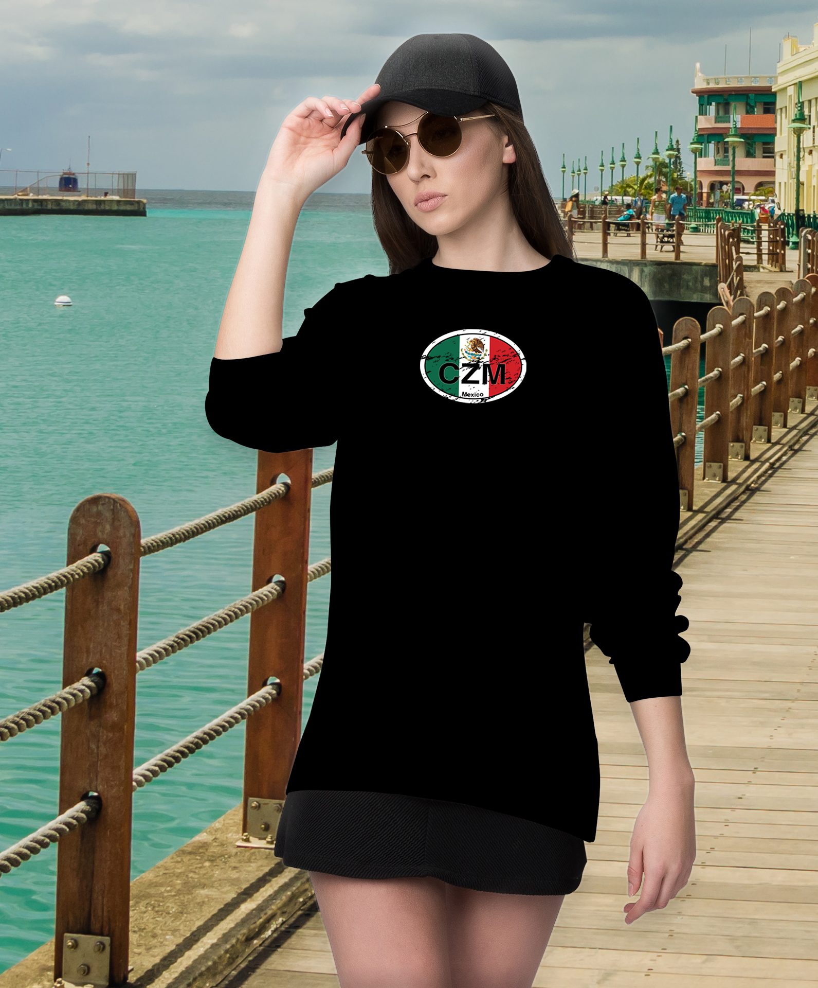 Cozumel Women's Flag Long Sleeve T-Shirts - My Destination Location