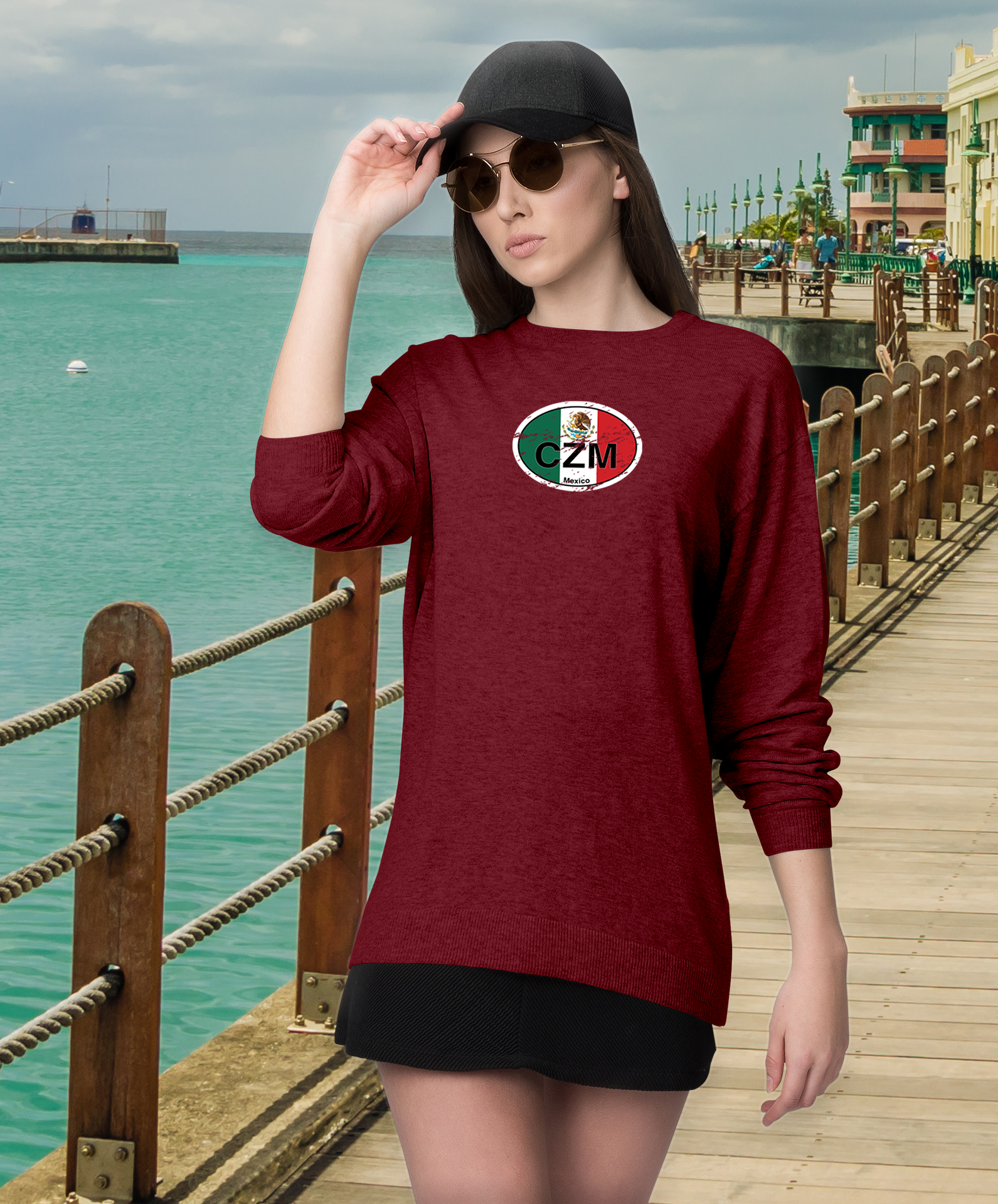 Cozumel Women's Flag Long Sleeve T-Shirts - My Destination Location