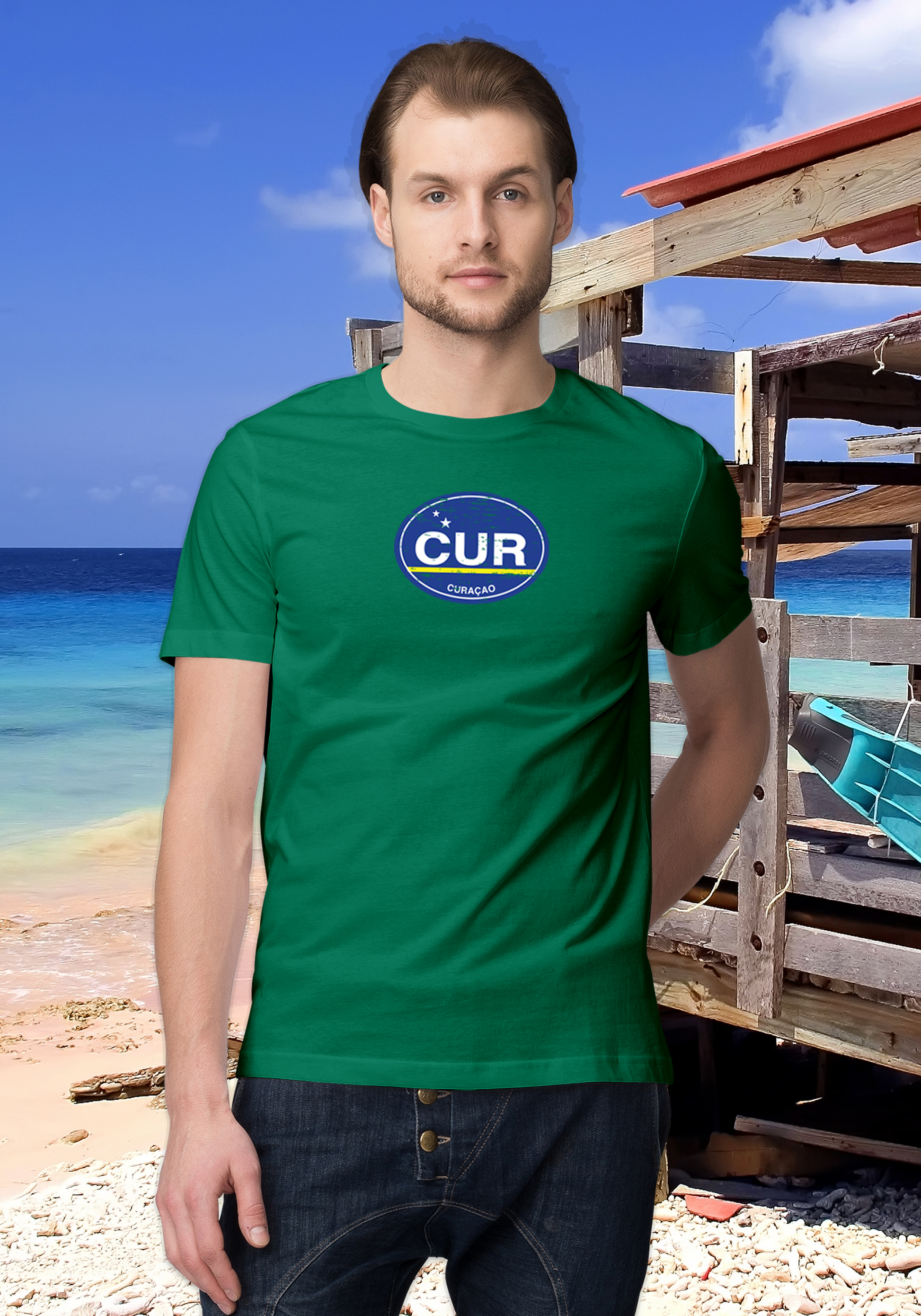 Curacao Men's Flag T-Shirt Souvenirs - My Destination Location