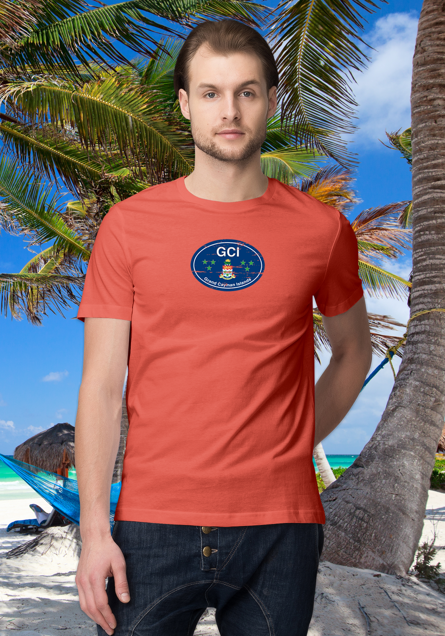 Grand Cayman Men's Flag T-Shirt Souvenirs - My Destination Location