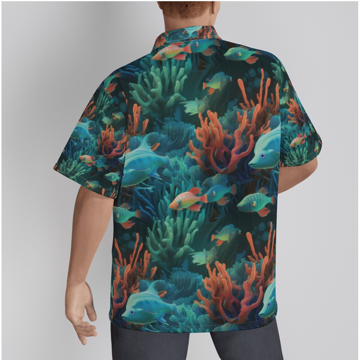 Aqua Sea Life Aquarium Men'sHawaiian Shirt
