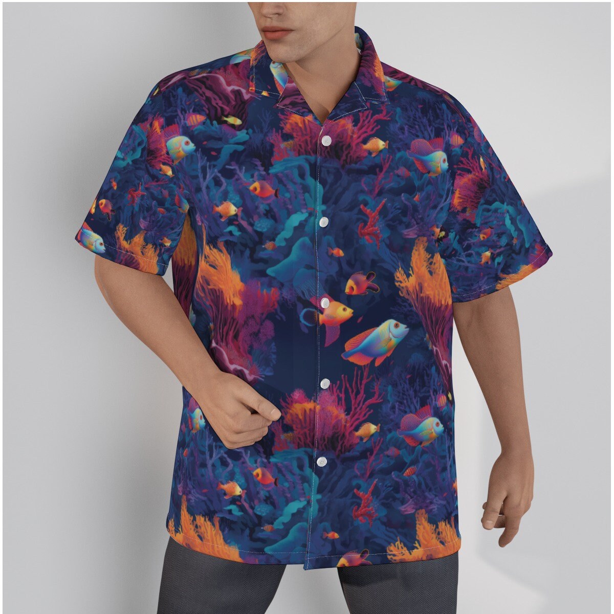 The Blue Tropical Ocean Men's Hawaiian Shirt