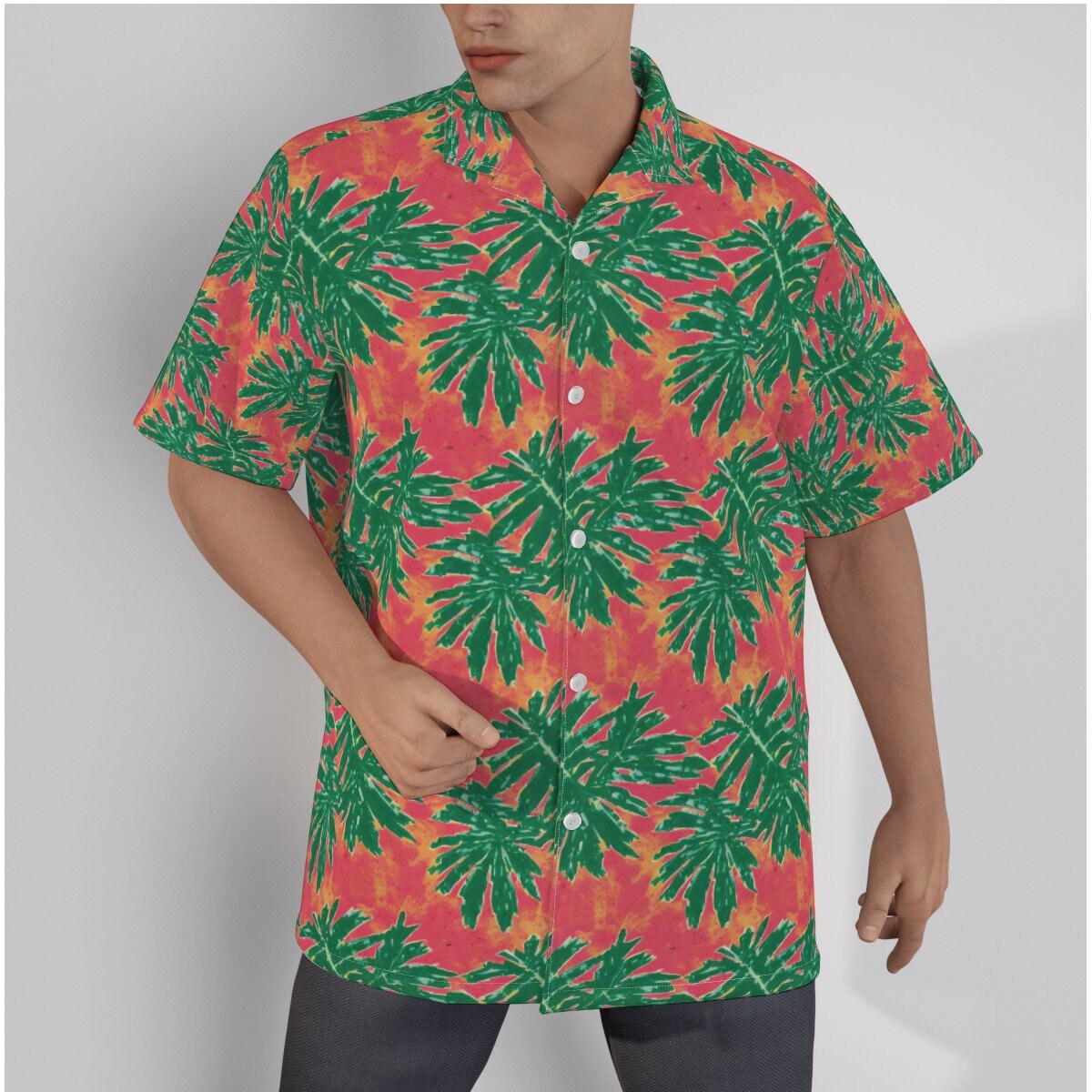 The Tomato Palm Tropical Men's Hawaiian Shirt