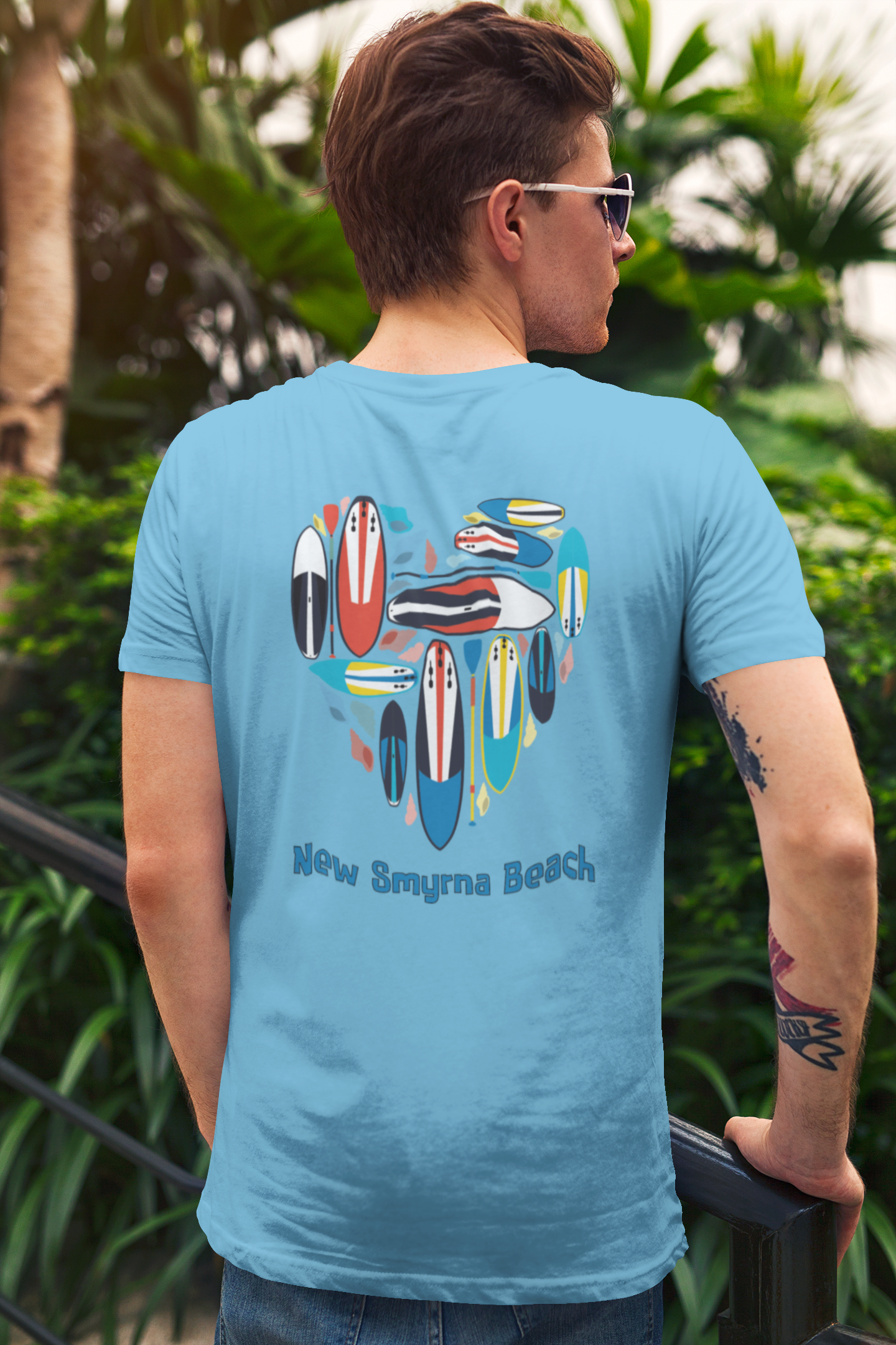 New Smyrna Beach Men's Surf 2-Sided T-Shirt Souvenir Gift - My Destination Location
