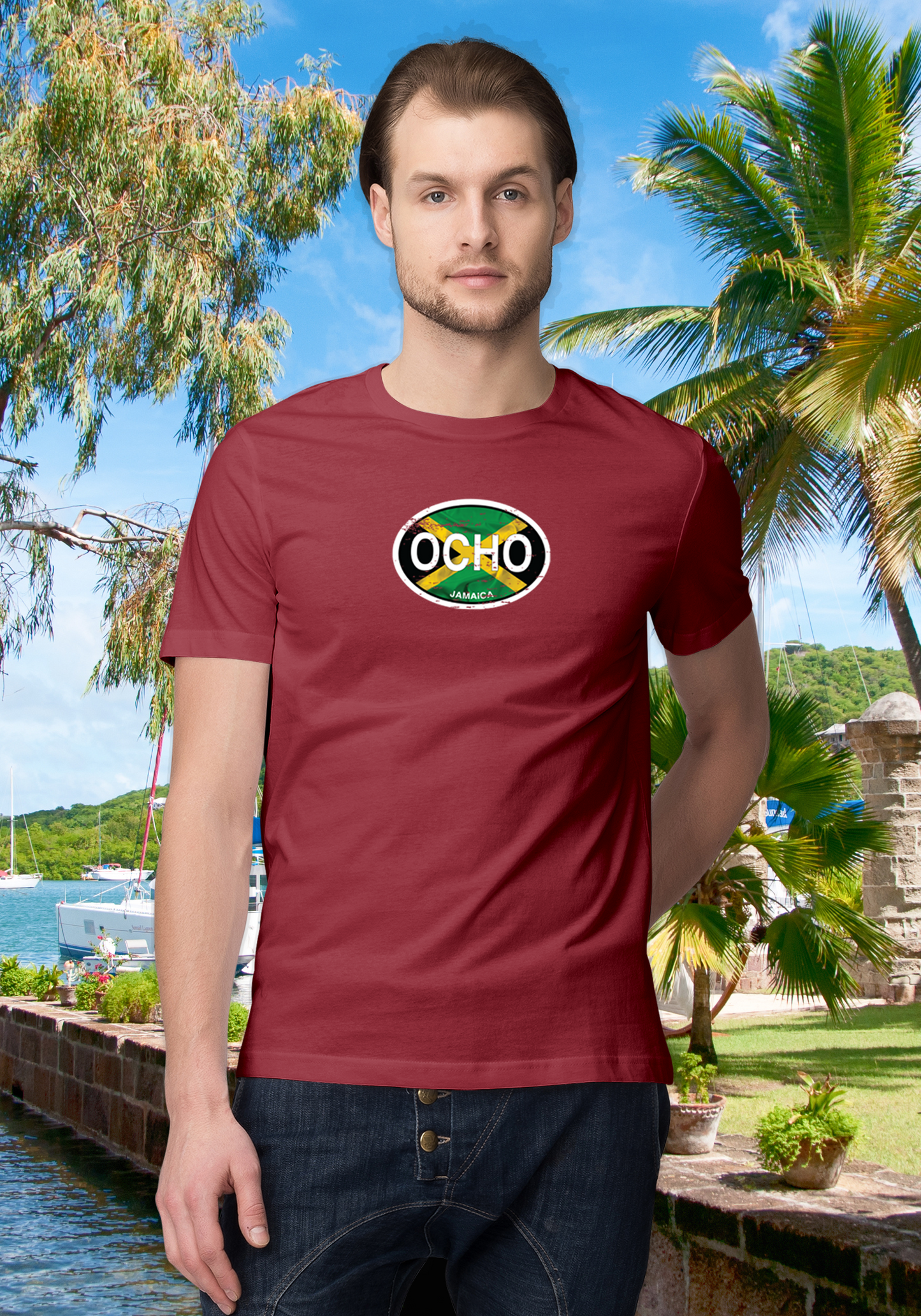 Ocho Rios Men's Flag T-Shirt Souvenirs - My Destination Location
