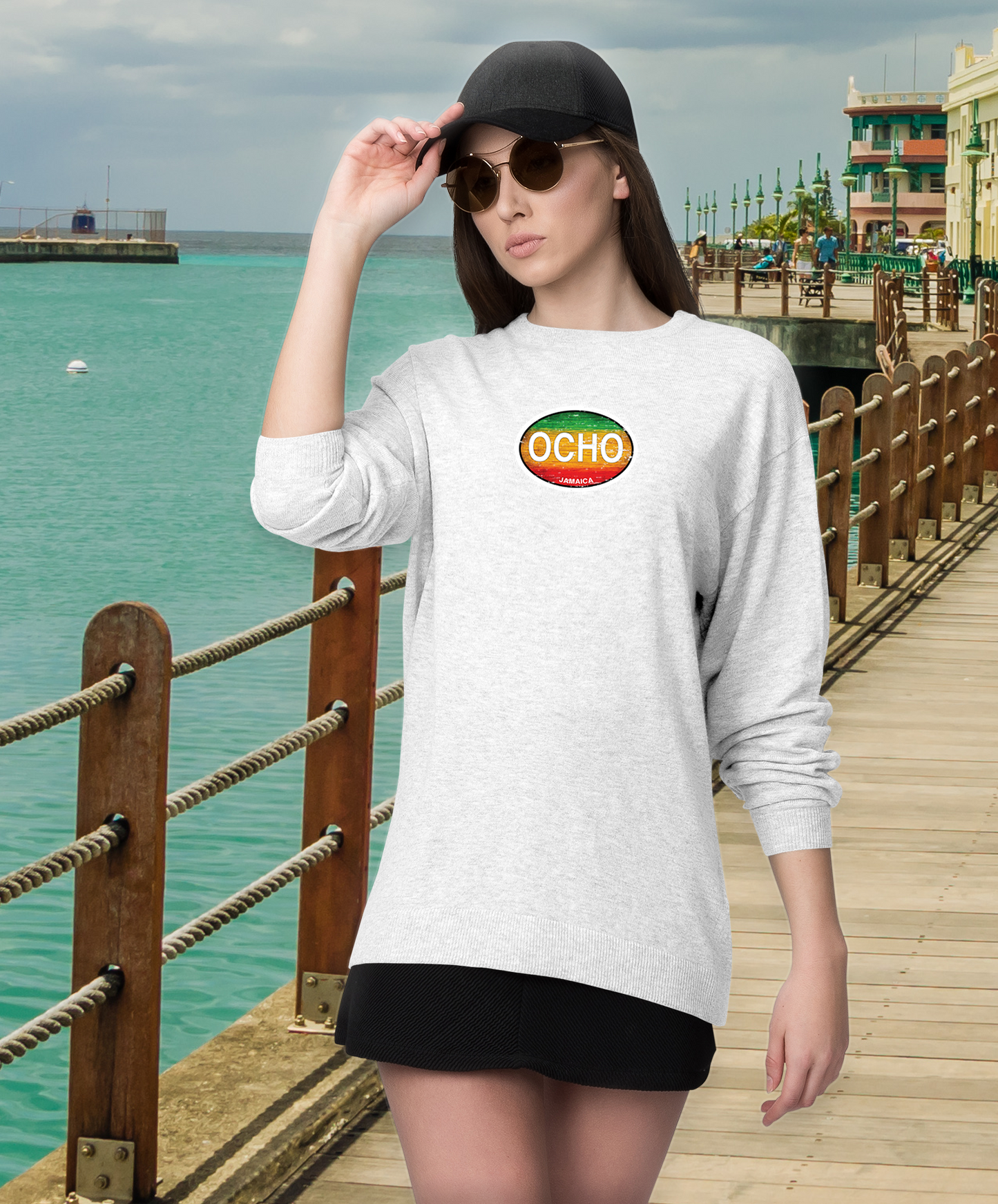 Ocho Rios Women's Rasta Long Sleeve T-Shirts - My Destination Location