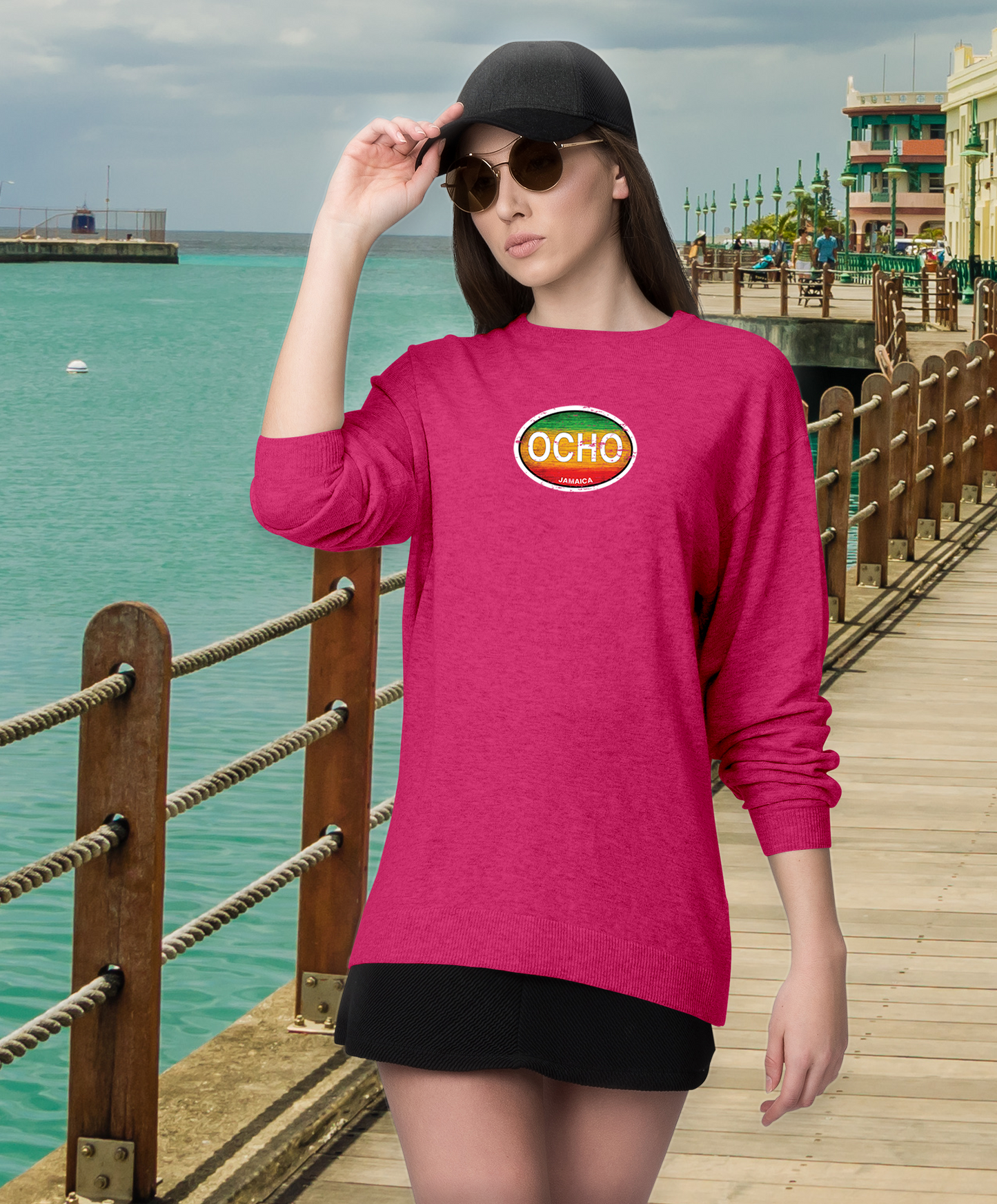 Ocho Rios Women's Rasta Long Sleeve T-Shirts - My Destination Location