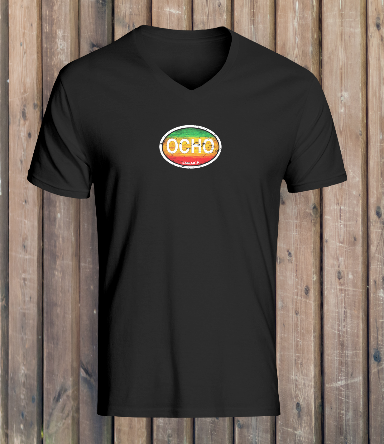 Ocho Rios Women's Rasta V-Neck T-Shirts - My Destination Location