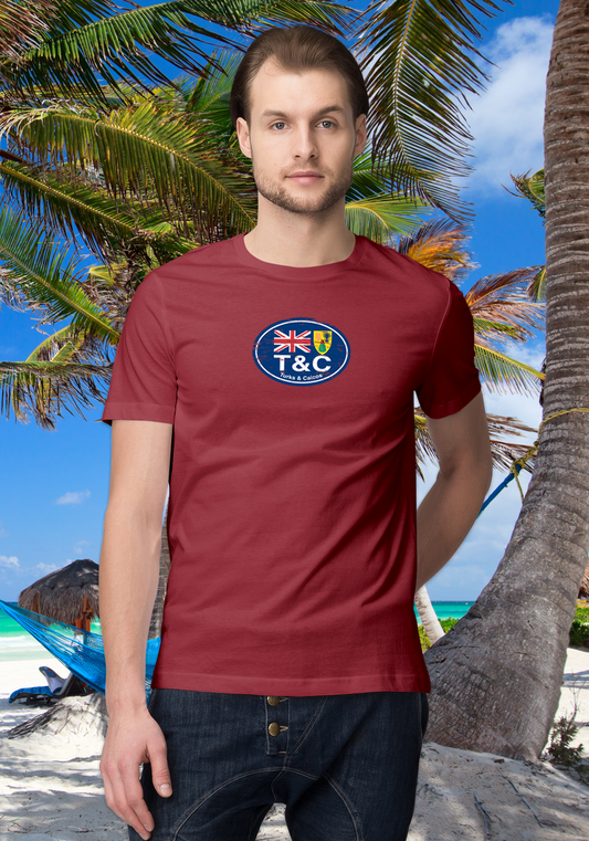 Turks & Caicos Men's Flag T-Shirt Souvenirs - My Destination Location